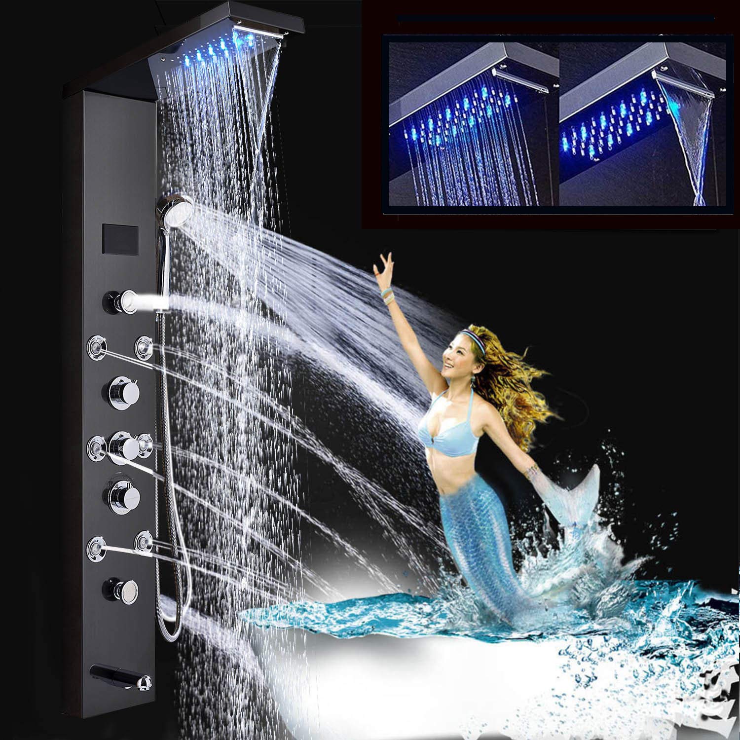 FUZ Contemporary Shower Panel Tower System Stainless Steel 6